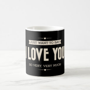 De Café Taza Corazón Blanco y Negro con Frase 'Te Amo'