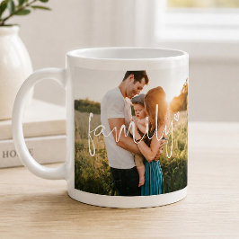 De Café Taza Corazón Caligrafía Moderna Familia 2-Fotos