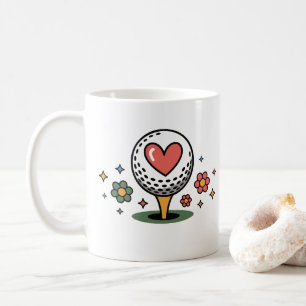 De Café Taza Corazón con Elementos Florales — Salud y Bien