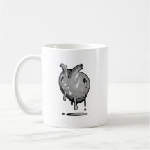 taza corazón gris