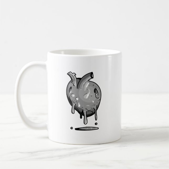De Café taza corazón gris (Izquierda)