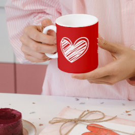De Café Taza Corazón Rojo Personalizada – Regalo para Dama