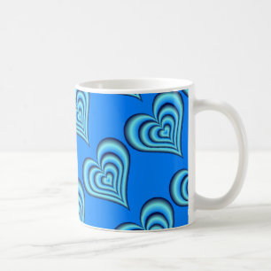 De Café Taza corazones azules