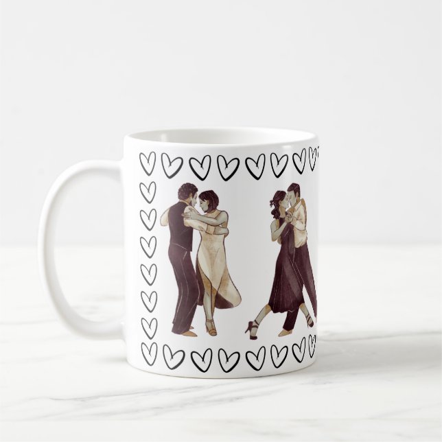 De Café Taza Corazones Bailarines (Izquierda)
