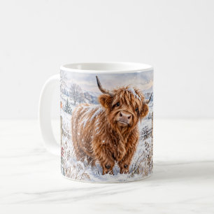 De Café Taza Corazones Cálidos Vaca Highland Invernal
