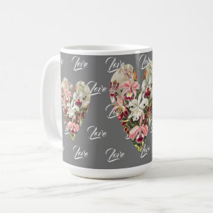 De Café Taza Corazones Florales Vintage Lily Amor