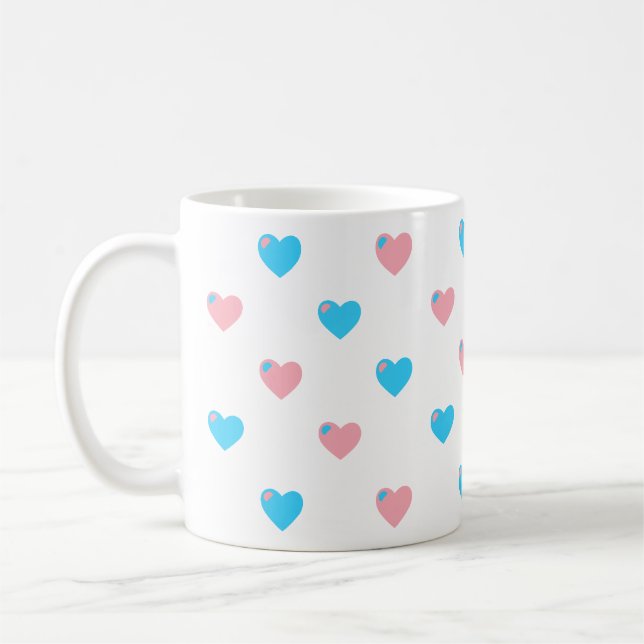 De Café Taza Corazones Orgullo Trans (Izquierda)