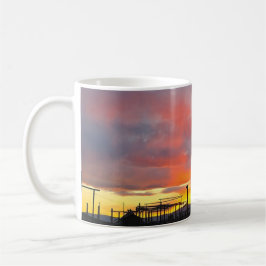 De Café Taza Corral al Atardecer