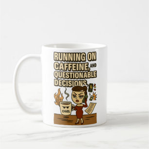 De Café Taza Corriendo con Cafeína y Caos