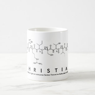 De Café Taza cristiana del nombre del péptido