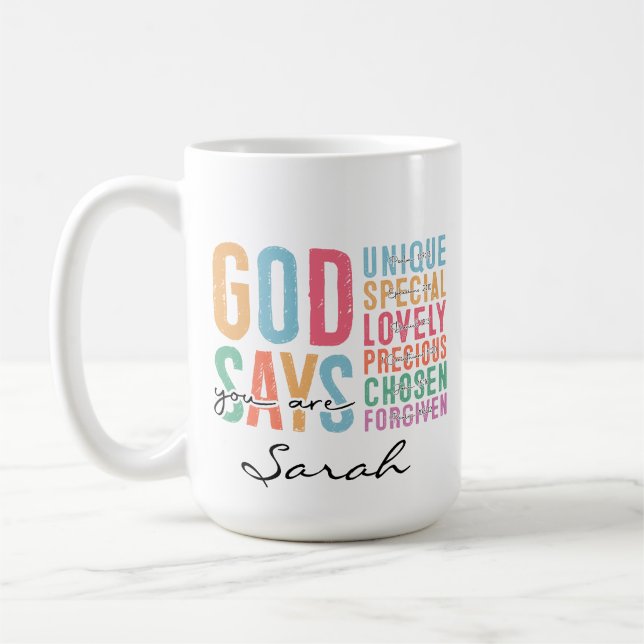 De Café Taza Cristiana Personalizada | Taza con Versículo  (Izquierda)