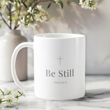 Taza Cristiana 'Quédate quieto' – Salmo 46:10 Escr