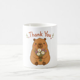 De Café Taza Cute Capybara Gracias Flores Silvestres