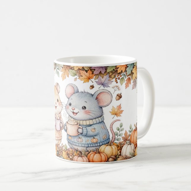 De Café Taza Cute Fall Mice Pumpkin Spice (Anverso derecho)