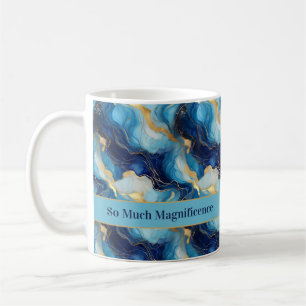 De Café Taza decorativa azul dorada "Tanta magnificencia"