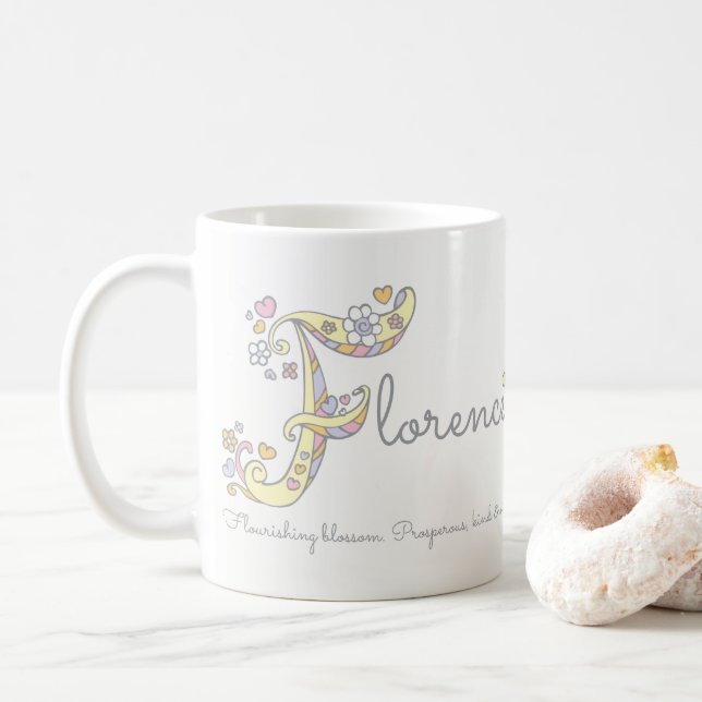 De Café Taza decorativa del monograma del significado (Con donut)