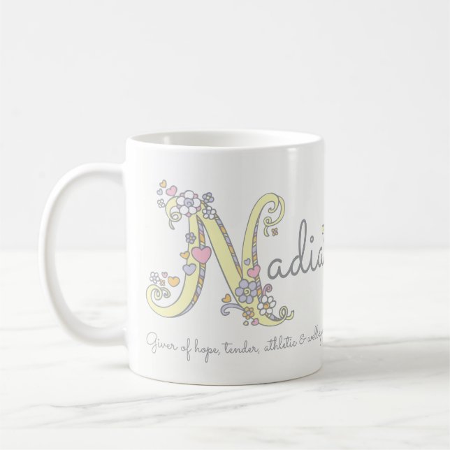 De Café Taza decorativa del monograma del significado (Izquierda)
