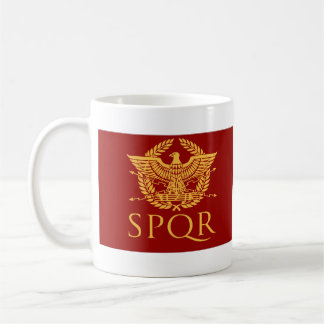 De Café Taza del Águila del Imperio Romano SPQR 