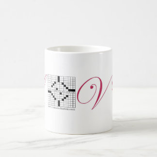 De Café Taza del amor del crucigrama en escritura