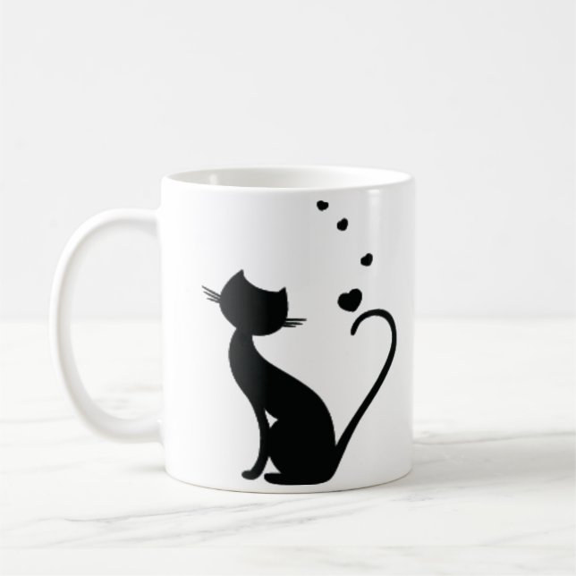 De Café Taza del amor del gatito (Izquierda)
