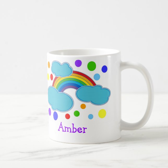 De Café Taza del arco iris con nombre (Derecha)
