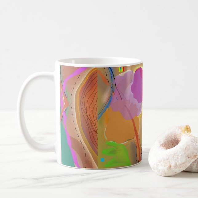 De Café Taza del arte abstracto (Con donut)