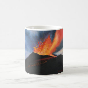 De Café Taza del arte del volcán
