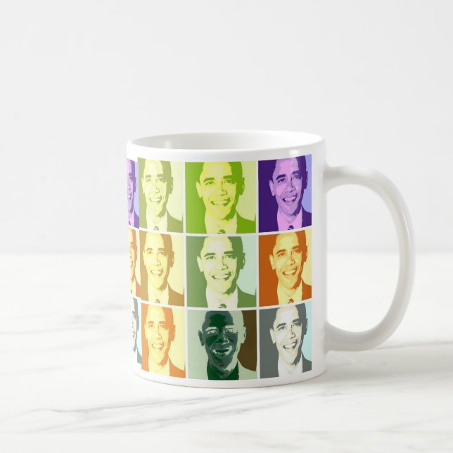 De Café Taza del arte pop .esque Obama (Derecha)