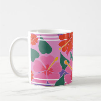De Café Taza del arte: Rosa del hibisco