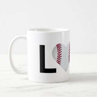 De Café Taza del béisbol del amor (corazón del béisbol)
