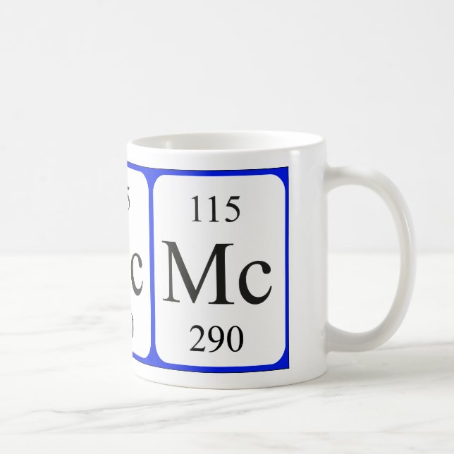 De Café Taza del blanco del elemento 115 - Moscovium (Derecha)
