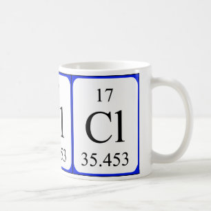 De Café Taza del blanco del elemento 17 - cloro