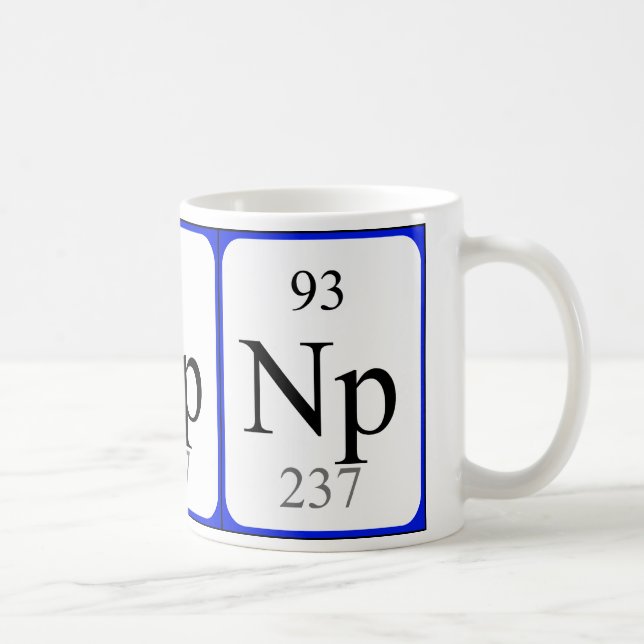 De Café Taza del blanco del elemento 93 - neptunio (Derecha)