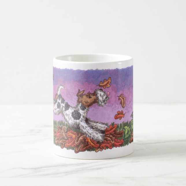 De Café Taza del blanco del otoño 11oz del Fox del alambre (Centro)