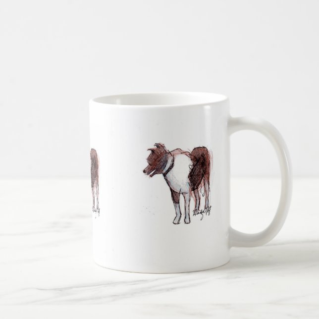 De Café Taza del bosquejo del border collie (Derecha)