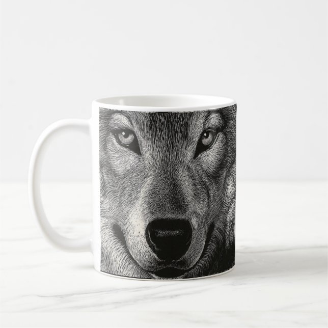 De Café Taza del bosquejo del lobo (Izquierda)