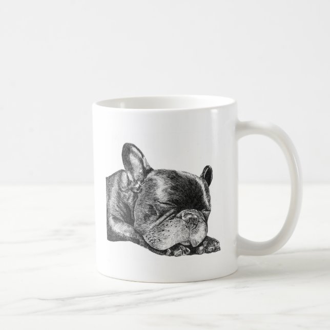De Café Taza del bulldog francés el dormir (Derecha)