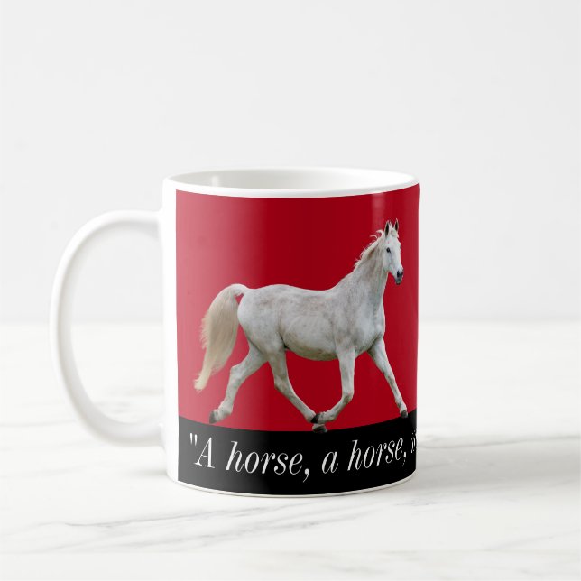 De Café Taza del caballo blanco con decir (Izquierda)
