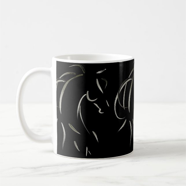 De Café Taza del caballo del Equus en negro (Izquierda)