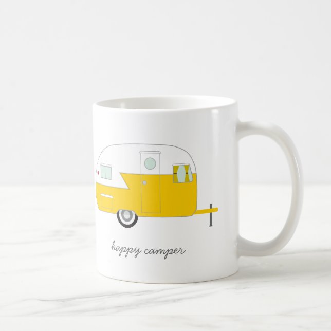 De Café Taza del campista contento - amarillo (Derecha)