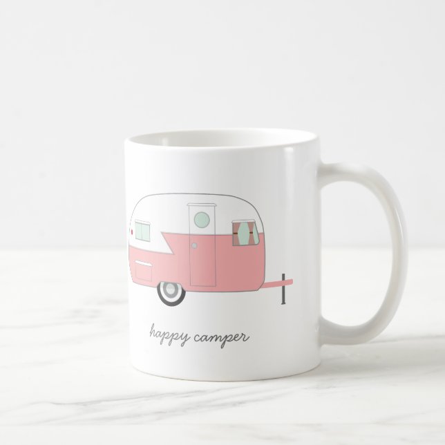 De Café Taza del campista contento - rosa (Derecha)