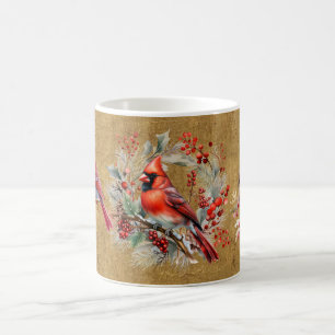 De Café Taza del Cardenal Rojo y Dorado