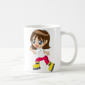De Café taza del chica del Rodillo-perfilado