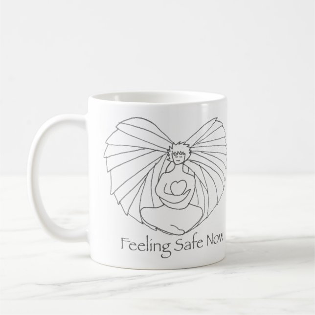 De Café taza del corazón del ángel (Izquierda)