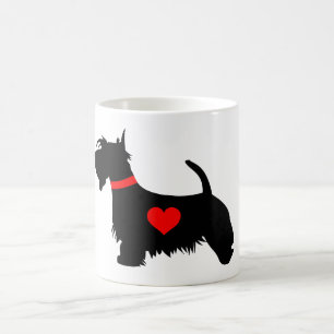 De Café Taza del corazón del perro del escocés