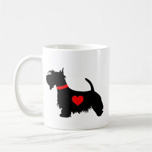 De Café Taza del corazón del perro del escocés -