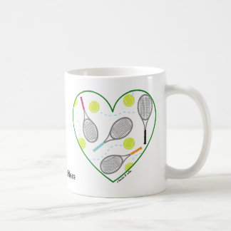 De Café Taza del corazón del tenis