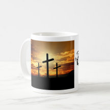 Taza del crucifijo del sol naciente