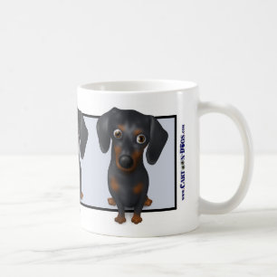 De Café Taza del Dachshund (negro y moreno)
