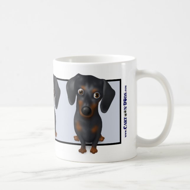 De Café Taza del Dachshund (negro y moreno) (Derecha)